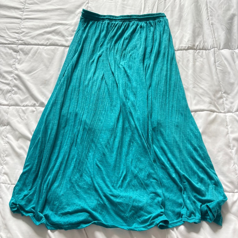 Faded Glory Maxi Skirt Womens 2X Blue Lined Elastic Waist Fairy Whimsy Beachy - Picture 8 of 8